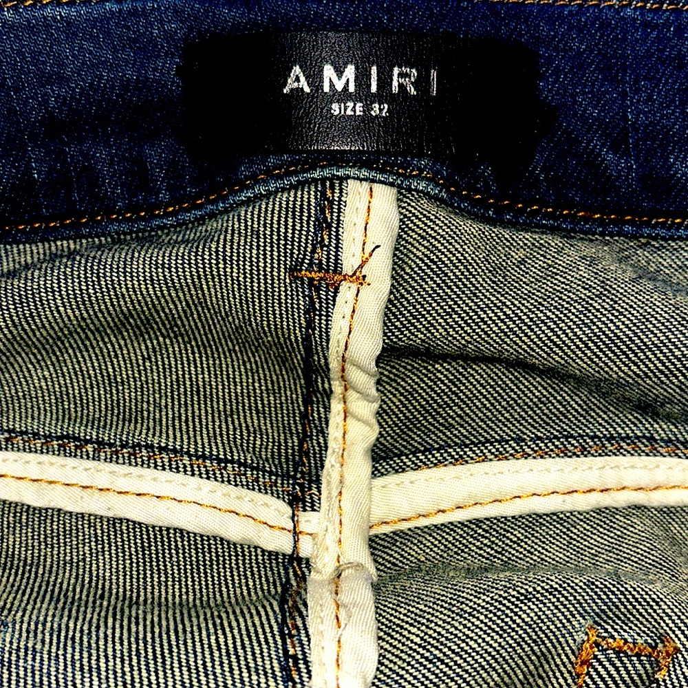Nwot jeans by Amiri paisley clay indigo nwot size 32w inseam 33 authentic Italy! - Picture 6 of 17